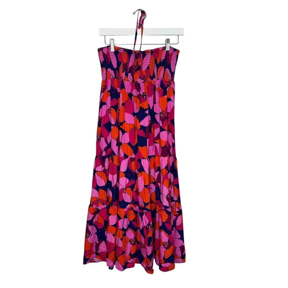 Able The Label Hollywood Halter Dress Size Medium NEW Bright Tropical Bird Print